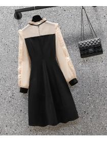 Vintage style high-end lady temperament matching mid-length  Dress