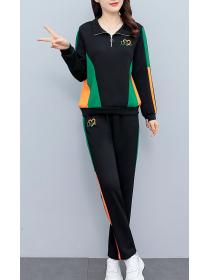 Fashion Style Color Matching  Loose Sport suit