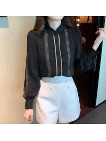 Fashion style stand collar Shirt for women