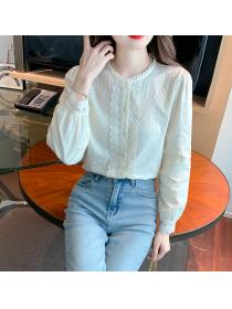 Western style hollow lace top