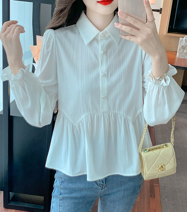 Chic puff sleeve baby shirt Korean style top