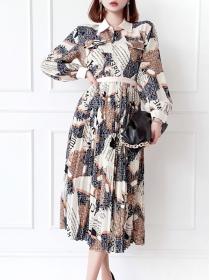 Spring new Korean style temperament long dress large swing dress