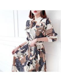Spring new Korean style temperament long dress large swing dress