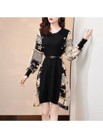 Autumn fashion Vintage style Slim dress for women