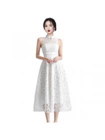 New style high-end elegant temperament mesh gauze Slim long dress