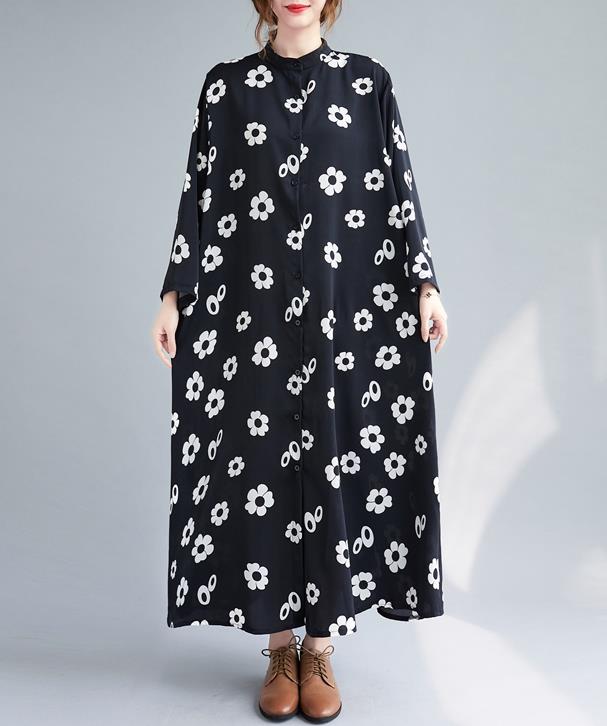 Outlet Flower Printing Fashion Loose Dress