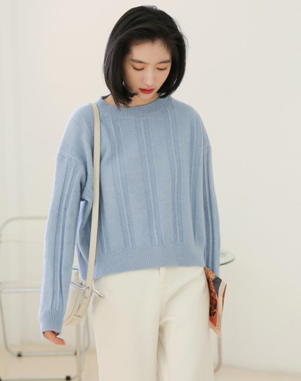 Korean Style Pure Color Simple Sweet Sweater