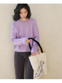 Korean Style Pure Color Simple Sweet Sweater 