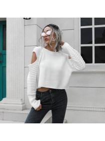 Women's Dew shoulder sweater long sleeve knitted  Pullovers