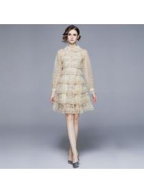 European fashion  Autumn high-end light luxury ladies temperament  dress