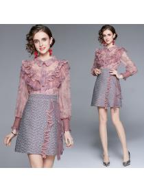 New style fashion lace dress women Slim mesh dress