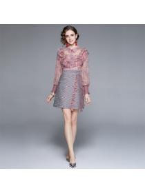 New style fashion lace dress women Slim mesh dress