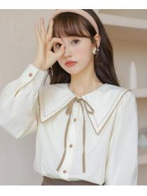 On Sale french lapel embroidered shirt