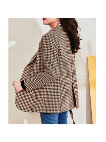 New style Winter fashion Plaid woolen cloth coat 