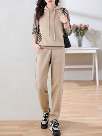 women fall new fashion loose sports casual two-piece set