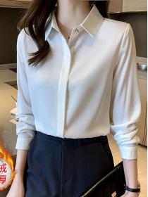 Autumn fashion Satin long sleeve blouse for women