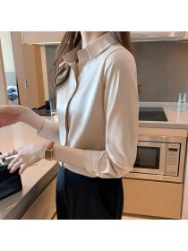 Spring new silk blouse long sleeve work clothes slim professional shirt