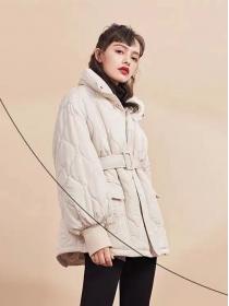 Winter cotton-padded jacket female Korean style loose black coat