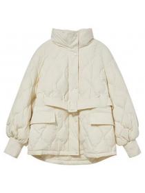 Winter cotton-padded jacket female Korean style loose black coat