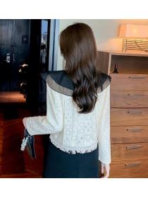 Korean Style Tassel Maching Lace Hollow Out Top 