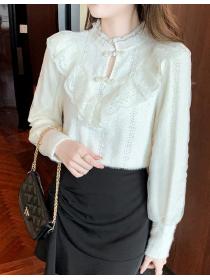 On Sale Lace Stand Collars  Fashion Blouse 