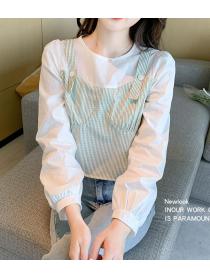 Korean Style Stripe Fashion Sweet Blouse 