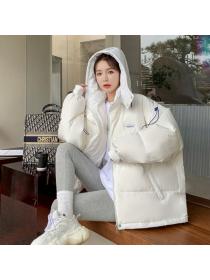 Winter white eiderdown Korean style down jacket White coat