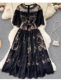 Lace Hollow Out Nobel Show Waist Dress