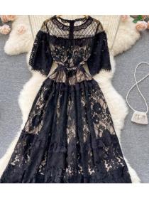 Lace Hollow Out Nobel Show Waist Dress