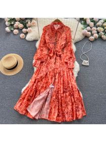 Outlet Bead Matching Doll Collars Fashion Maxi Dress