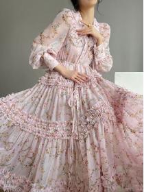 Fashion Elegant style Floral Soft Maxi dress for women