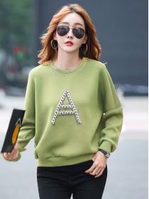 Round collar fall winter Sweater for women