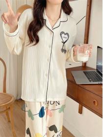 Autumn new long sleeve T-shirt pajamas female home wear set