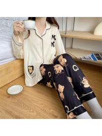 New style long sleeve pajamas female thin trousers Nightclothes set