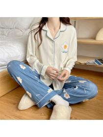 Autumn fashion long sleeve T-shirt pajamas female thin trousers students wear Nightclothes