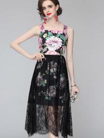 Vintage style halter dress new summer temperament dress