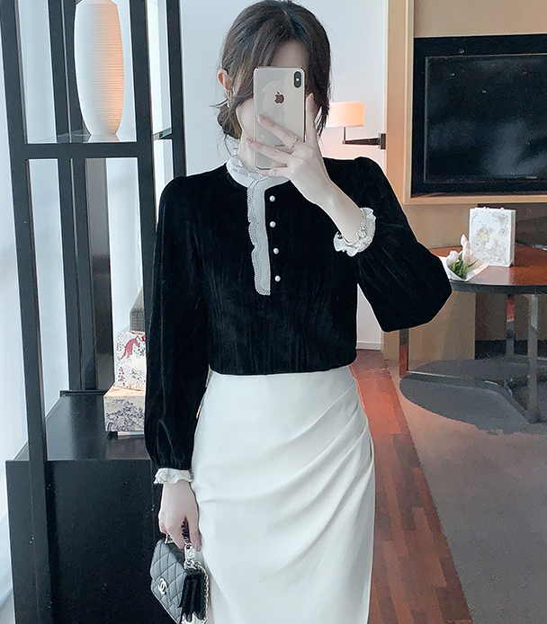 Fashion style Thickened velvet Top