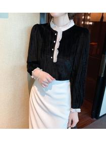 Fashion style Thickened velvet Top 