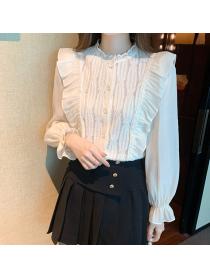 New style lace puff sleeves shirt