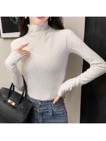 Velvet high neck long sleeves Pullovers