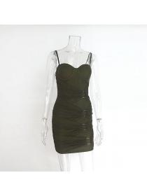 Outlet hot style Round loop fishbone slip Bodycon dress