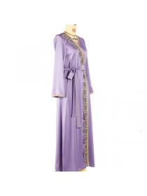 Purple hand sewn dress elegant style travel Maxi dress