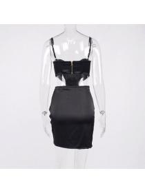 Outlet hot style Corset dress Black Sexy Backless Boning Bodycon dress