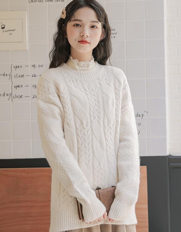 Korean Style Even Cap Knitting Leisure Top