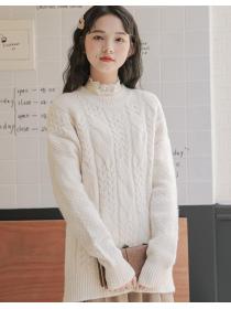 Korean Style Even Cap Knitting Leisure Top 