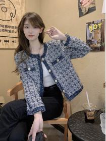 Korean style Matching Round collar Short jacket