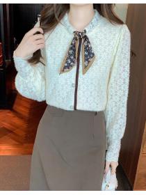 On Sale Lace Hollow Out Fashion Blouse 