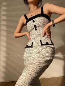 Korean style High quality Plaid Two pieces dress