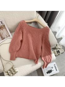 [Ready stock ]Vintage style Winter new Square collar Sweater