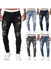 New style denim men's pants black slim jeans